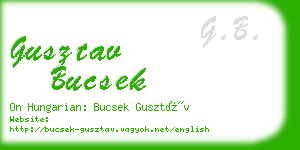 gusztav bucsek business card